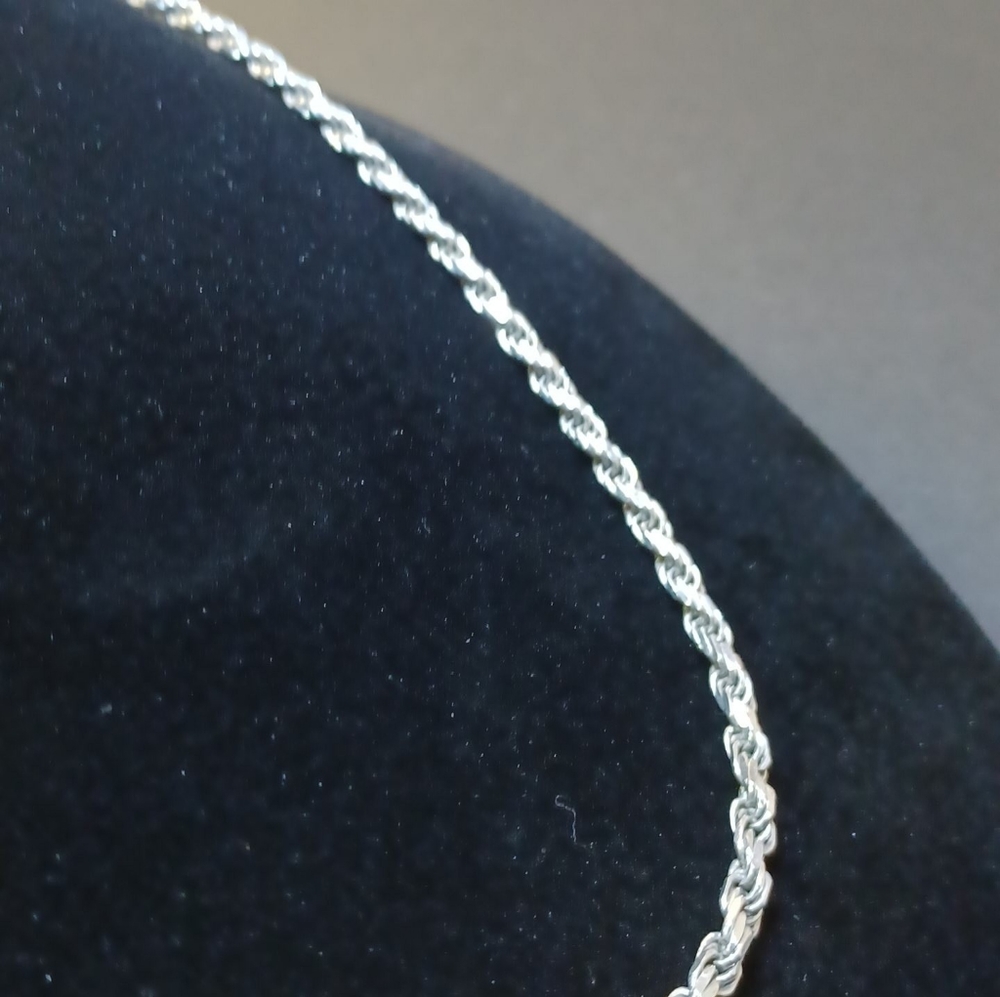 Solid 925 silver rope necklace